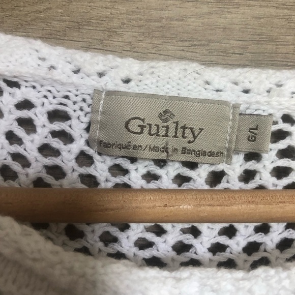 Vintage Boho Crochet White Cotton Knit Top Large - Picture 4 of 8